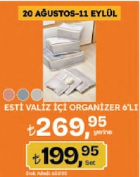 Esti Valiz İçi Organizer 6'lı 