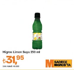 Migros Limon Suyu 250 ml 
