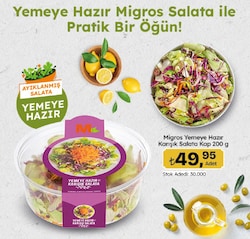Migros Yemeğe Hazır Karışık Salata Kap 200 g 