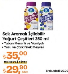 Sek Aromalı İçilebilir Yoğurt Çeşitleri 250 ml