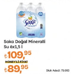 Saka 1.5 lt 6'lı Paket Su