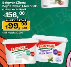 Bahçıvan Laktozsuz 500 gr Süzme Peynir
