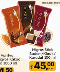 Migros Stick Bademli Dondurma 100 ml