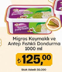 Migros Kaymaklı & Antep Fıstıklı Dondurma 1 lt