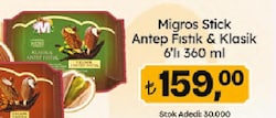Migros Stick Mini Klasik & Antep Fıstıklı Dondurma 6'lı