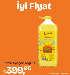 Komili Ayçiçek Yağı 5 lt Pet