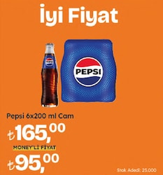 Pepsi Cam Şişe 200 ml 6'lı
