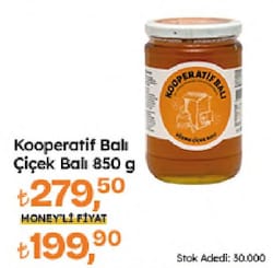 Kooperatif Balı Süzme Çiçek Balı 850 gr