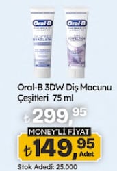 Oral-B Pro 3D White Clinical Yoğun Beyazlık Parlak Mükemmellik Diş Macunu 75 ml