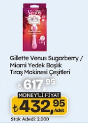 Gillette Venus ComfortGlide Sugarberry Miami Kadın 5 Bıçaklı Tıraş Bıçağı