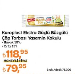 Koroplast Yasemin Kokulu Büzgülü Orta Boy Çöp Poşeti 15'li