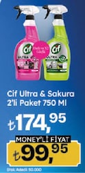 Cif Ultra&Sakura 2'li Paket 750 ml