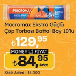 Macromax Ekstra Güçlü Çöp Torbası Battal Boy 10 Lu 72X95 Cm Özel Soft Kokulu