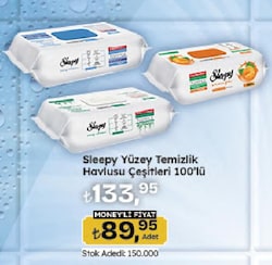 Sleepy Easy Clean Yüzey Temizlik Havlusu 100 Yaprak