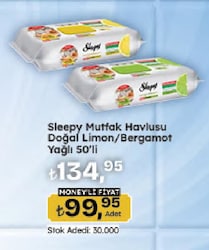 Sleepy Easy Clean Limon Yağlı Süper Mutfak Havlusu 50 Yaprak