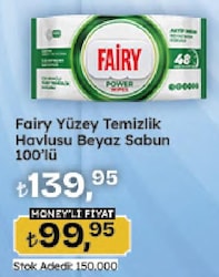 Fairy Beyaz Sabun Kokulu Yüzey Temizlik Havlusu 100 Yaprak