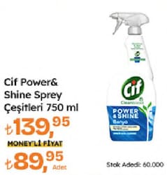 Cif Cleanboost Power & Shine Banyo Sprey Temizleyici 750 ml