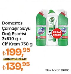 Domestos Dağ Esintisi 810 gr 2'li Çamaşır Suyu + Cif Krem 750 gr
