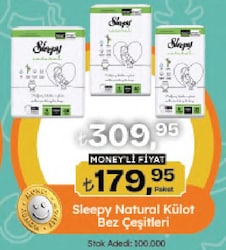 Sleepy Natural 5 Numara Junior 100'lü Külot Bez