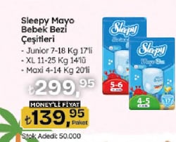 Sleepy 4-5 Beden Junior 7-18 kg 17'li Mayo Bez