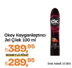 Okey Çilek Su Bazlı Kayganlaştırıcı Jel 100 ml