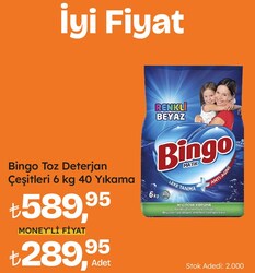 Bingo Toz Deterjan Çeşitleri 6 kg 40 Yıkama 