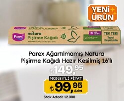Parex Ağartılmış Natura Pişirme Kağıdı Hazır Kesilmiş 16'lı
