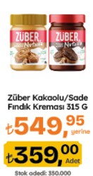 Züber Kakaolu/Sade Fındık Kreması 315 g
