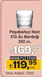 Paşabahçe Rain 3'lü Su Bardağı 250 cc