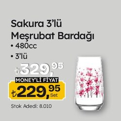 Lav Sakura 3'lü Meşrubat Bardağı 480 cc