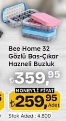Bee Home 32 Gözlü Bas-Çıkar Hazneli Buzluk