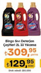 Bingo Sıvı Deterjan 33 Yıkama Çeşitleri 2 l