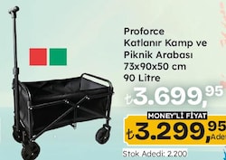 Proforce Katlanır Kamp ve Piknik Arabası 73x90x50 cm 90 litre