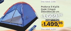 Proforce 3 Kişilik Çadır 2 Kapılı 200x180x120 cm