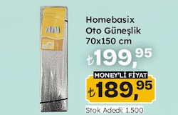 Homebasix Oto Güneşlik 70x150 cm