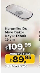 Keramika Dc Mavi Dekor Kayık Tabak 16 cm