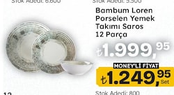 Bambum Loren Porselen Saros Yemek Takımı 12 Parça
