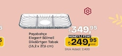 Paşabahçe Elegant Bölmeli Dikdörtgen Tabak 16,2x27,6 cm