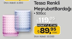 Lav Tessa Renkli Meşrubat Bardağı 500 cc