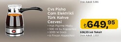 Cvs Pisha Cam Elektrikli Türk Kahve Cezvesi