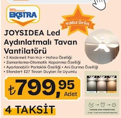 Joysidea Led Aydınlatmalı Tavan Vantilötürü