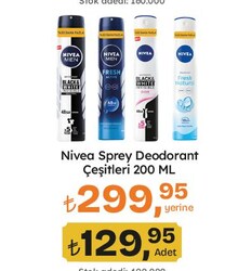 Nivea Sprey Deodorant Çeşitleri 200 ml