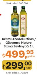 Kristal Anadolu Mirası/Güvenasa Natural Sızma Zeytinyağı 1 l