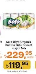 Solo Ultra Organik Bambu Özlü Tuvalet Kağıdı 16'lı