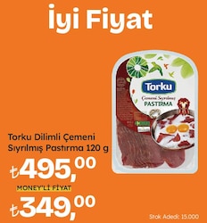 Torku Dilimli Sıyrılmış Pastırma 120 g