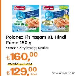 Polonez Fit Yaşam XL Hindi Füme Çeşitleri 150 g