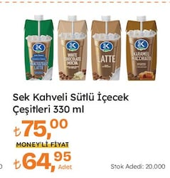 Sek Kahveli Sütlü İçecek Çeşitleri 330 ml
