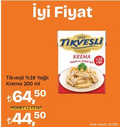 Tikveşli %18 Yağlı Krema 200 ml