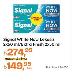 Signal White Now Lekesiz 2x50 ml/Extra Fresh 2x50 ml