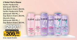 L'Oreal Paris Elseve Hydra Hyaluronic/Hydra Hyaluronic Pure/Glycolic Gloss Şampuan 300 ml/Saç Bakım Kremi 250 ml Çeşitleri